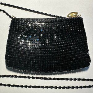 Vintage Black Metal Mesh Evening Handbag Shoulder Purse Small